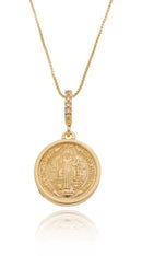 Colar Medalha São Bento Dourado